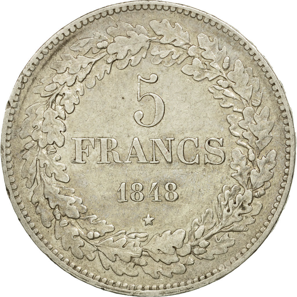 Coin, Belgium, Leopold I, 5 Francs, 5 Frank, 1848, EF(40-45), Silver, KM:3.2