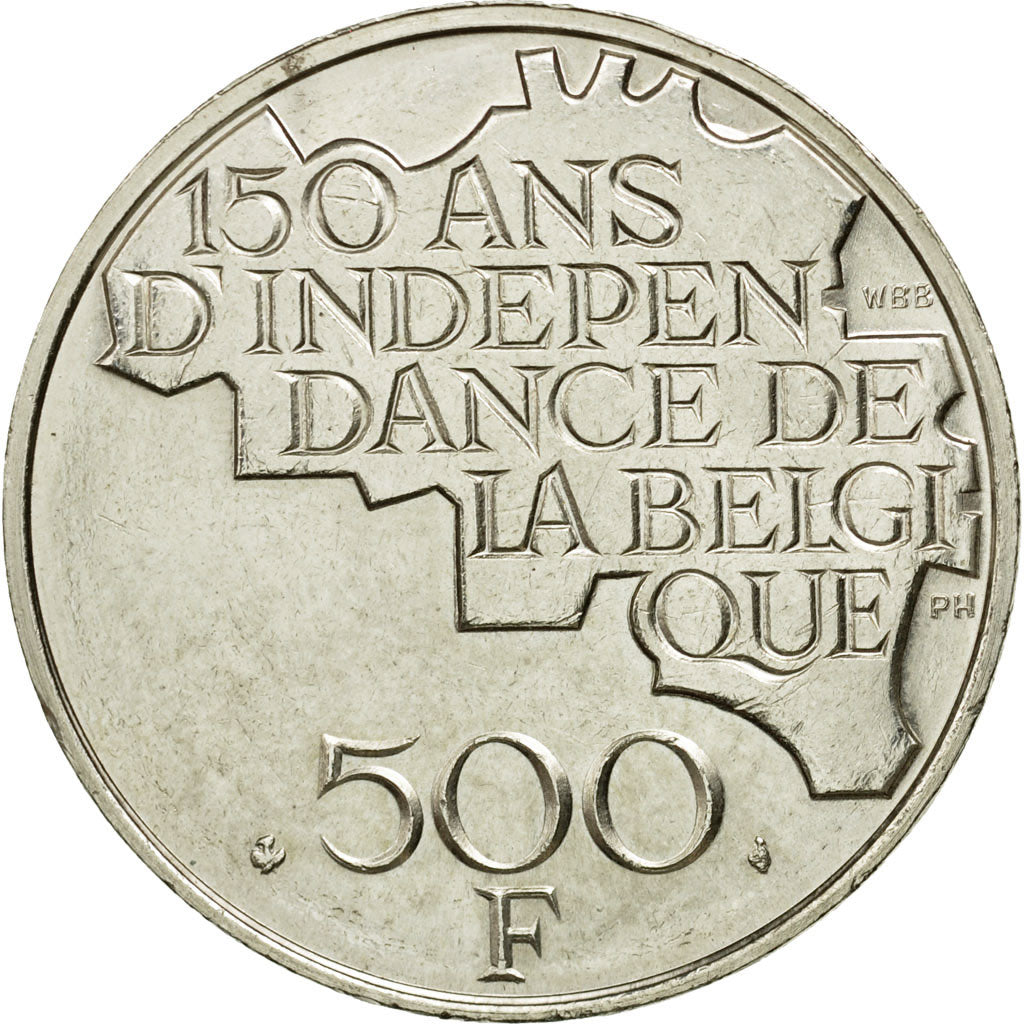 Monnaie, Belgique, 500 Francs, 500 Frank, 1980, Bruxelles,SUP,Silver Clad,KM 161