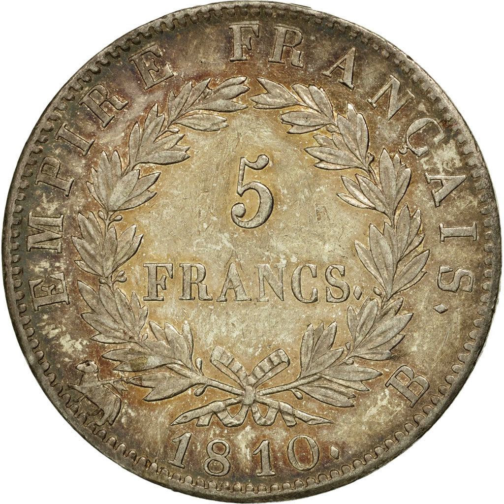 Monnaie,France,Napoléon I,5 Francs,1810, Rouen,TTB+,Argent,KM 694.2, Gadoury:584