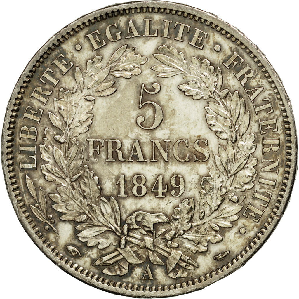 Coin, France, Cérès, 5 Francs, 1849, Paris, AU(55-58), Silver, KM:761.1