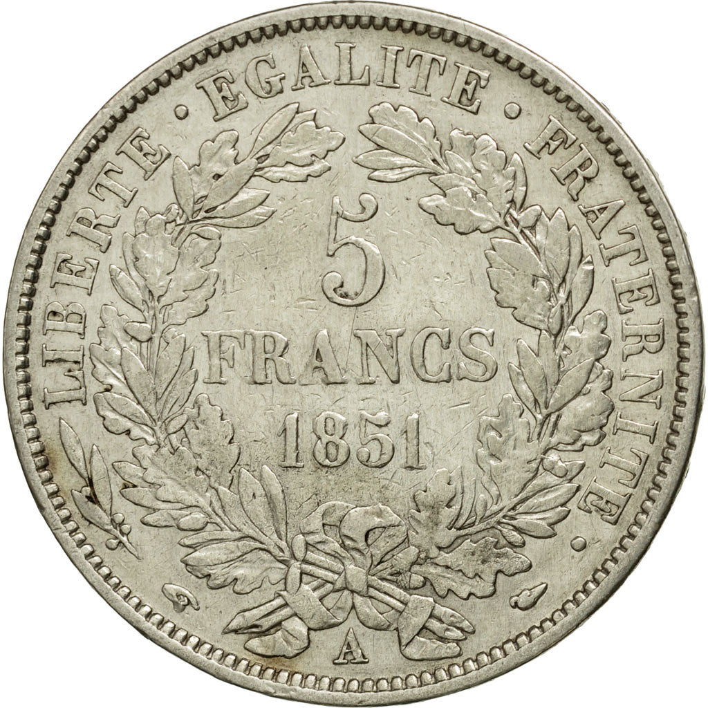 Monnaie, France, Cérès, 5 Francs, 1851, Paris, TTB+, Argent,KM 761.1,Gadoury:719