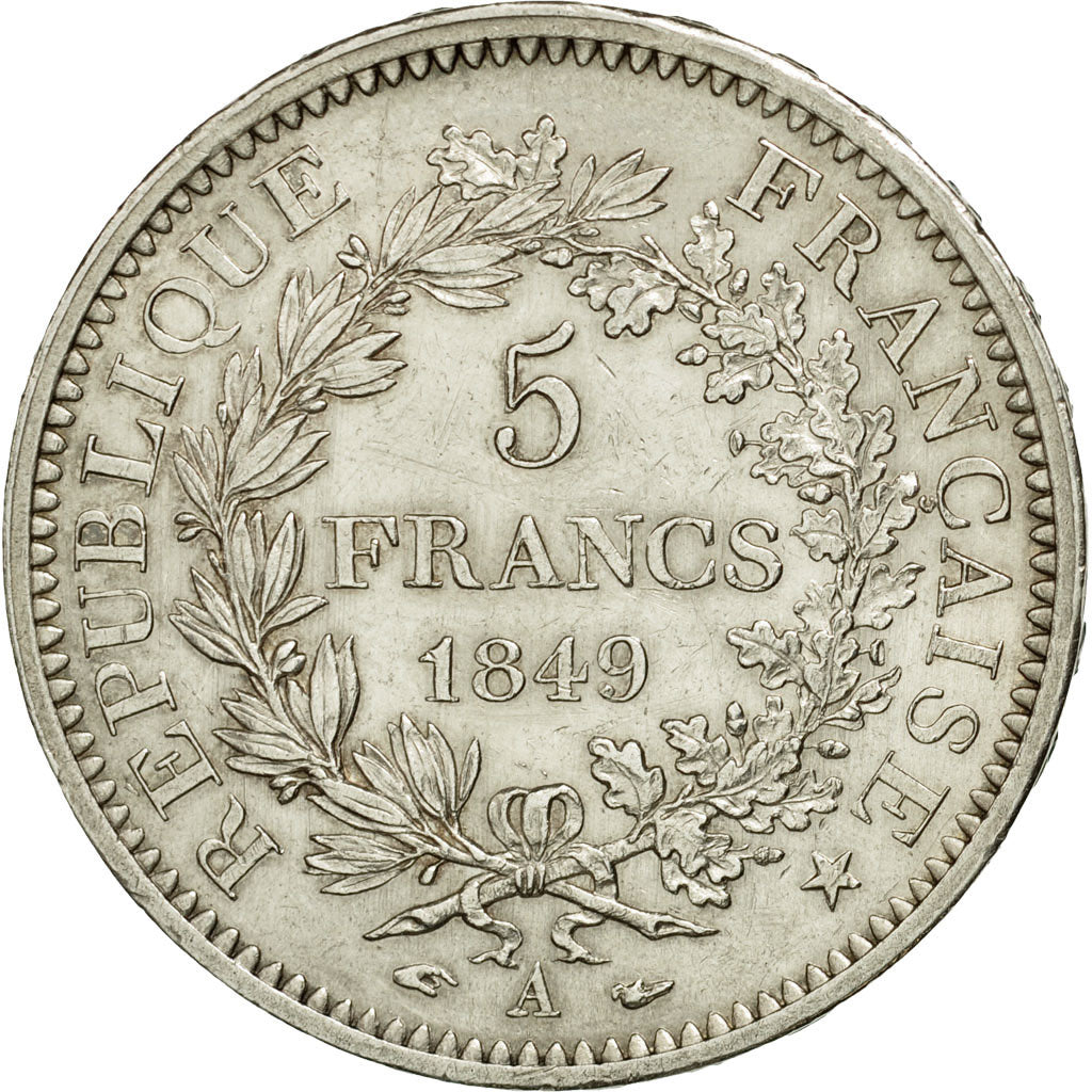 Münze, Frankreich, Hercule, 5 Francs, 1849, Paris, VZ, Silber, KM:756.1