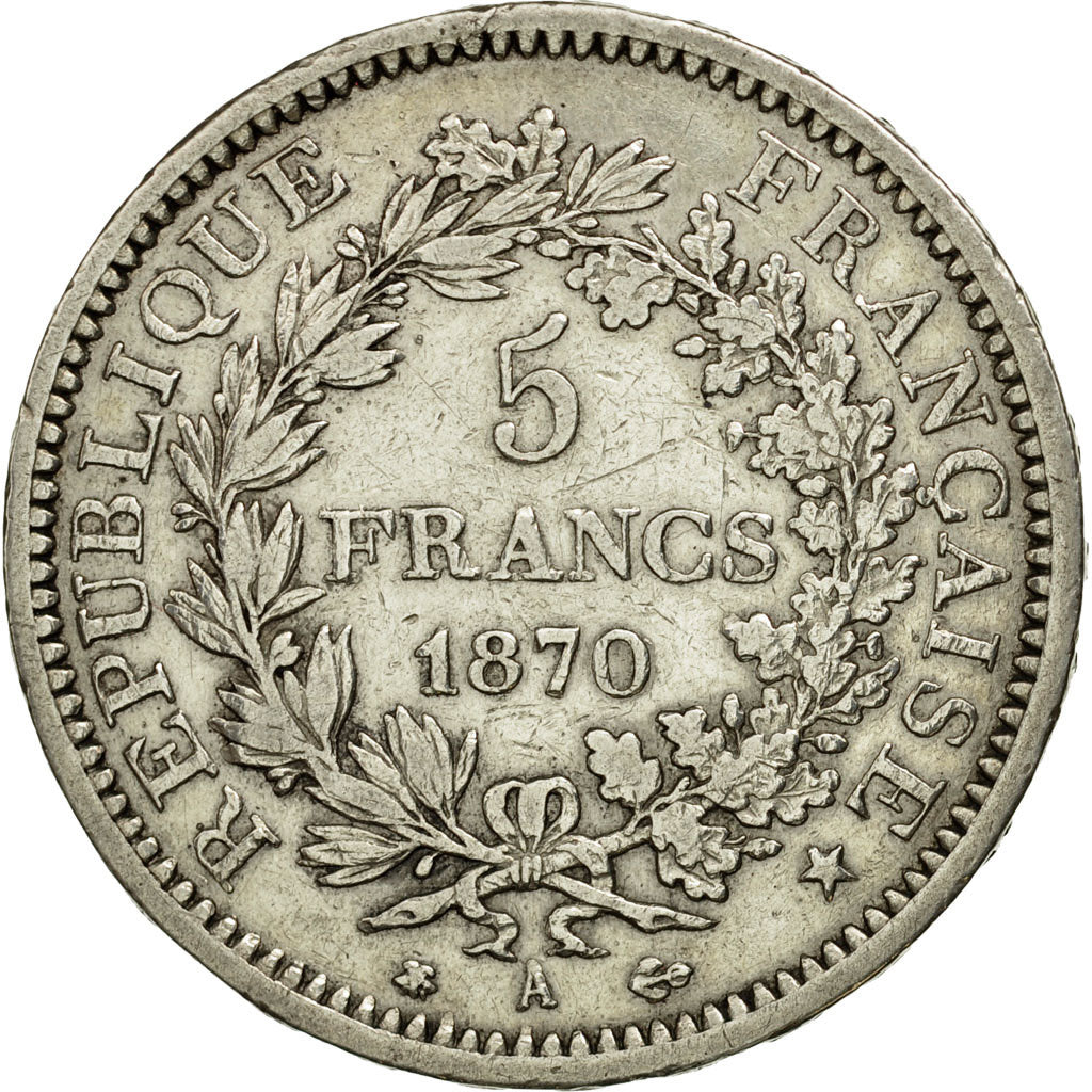 Coin, France, Hercule, 5 Francs, 1870, Paris, EF(40-45), Silver, KM:820.1