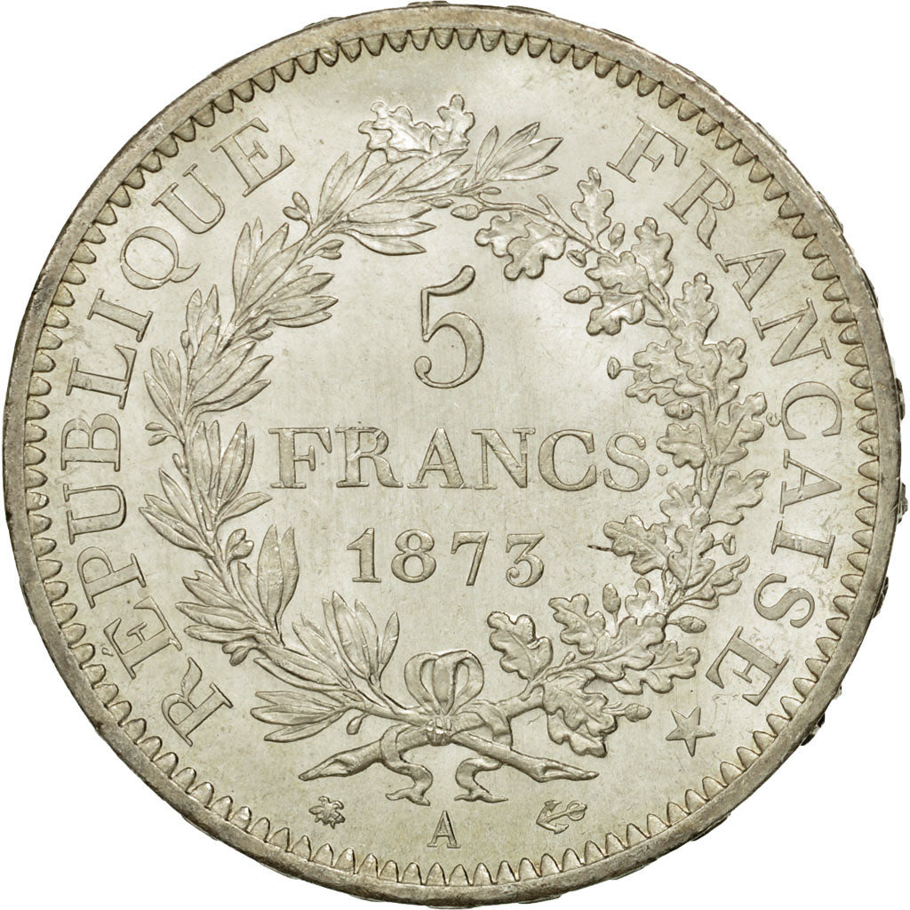 Coin, France, Hercule, 5 Francs, 1873, Paris, MS(63), Silver, KM:820.1