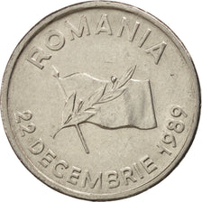 ROMANIA, 10 Lei, 1990, KM #108, AU(50-53), Nickel Clad Steel, 23.1, 4.65