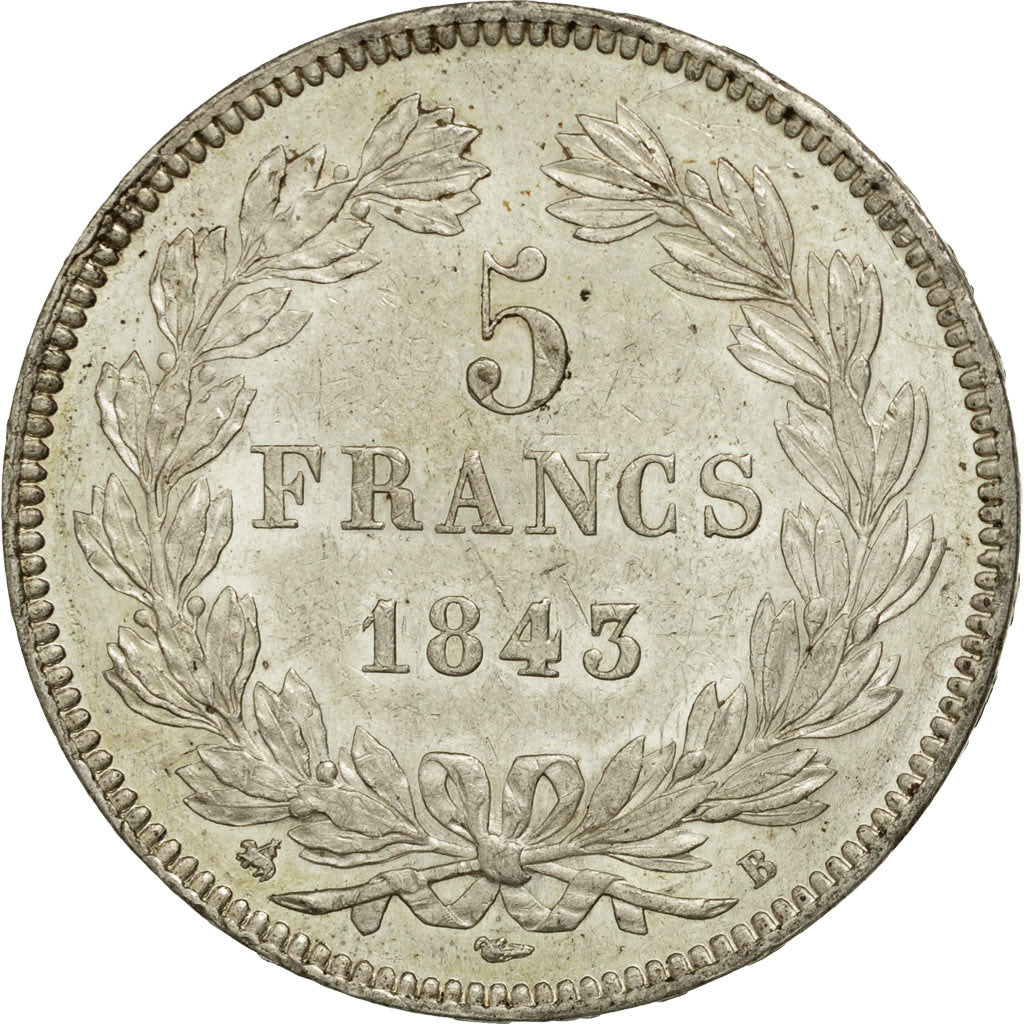 Moneta, Francia, Louis-Philippe, 5 Francs, 1843, Rouen, SPL, Argento, KM:749.2