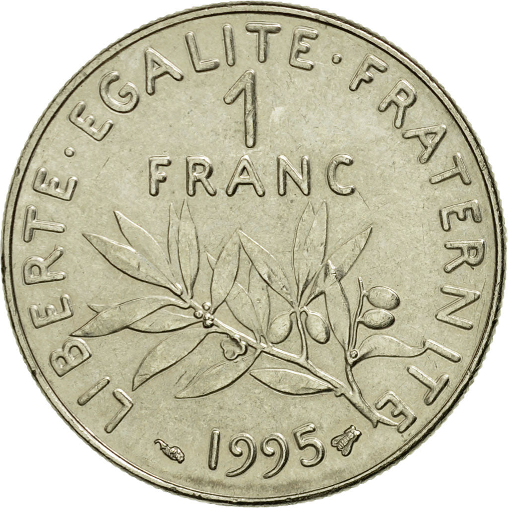 Coin, France, Semeuse, Franc, 1995, Paris, AU(55-58), Nickel, KM:925.1