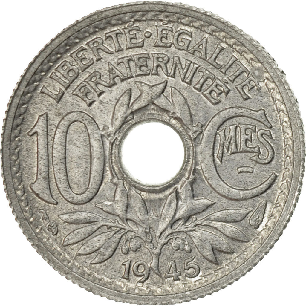 Coin, France, Lindauer, 10 Centimes, 1945, AU(55-58), Zinc, KM:906.1