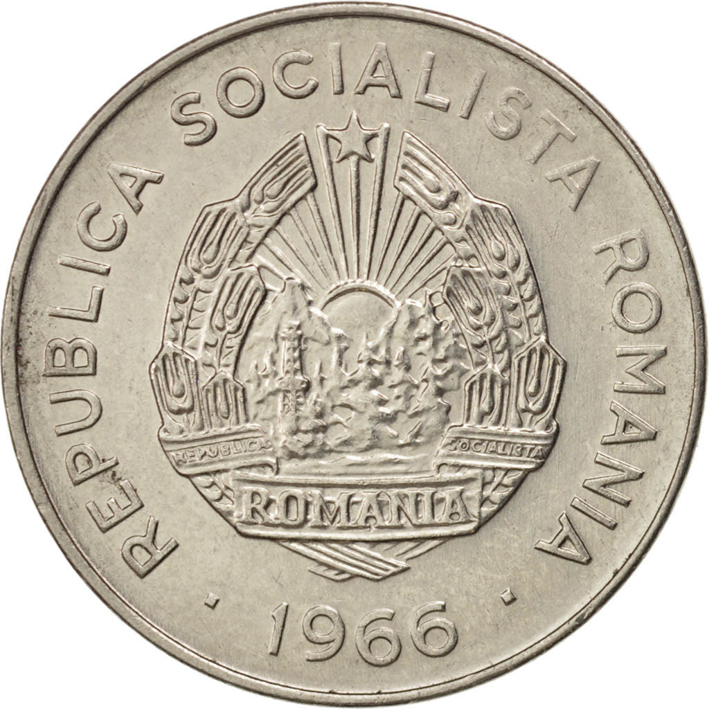 Munten, Roemenië, 25 Bani, 1966, PR, Nickel Clad Steel, KM:94