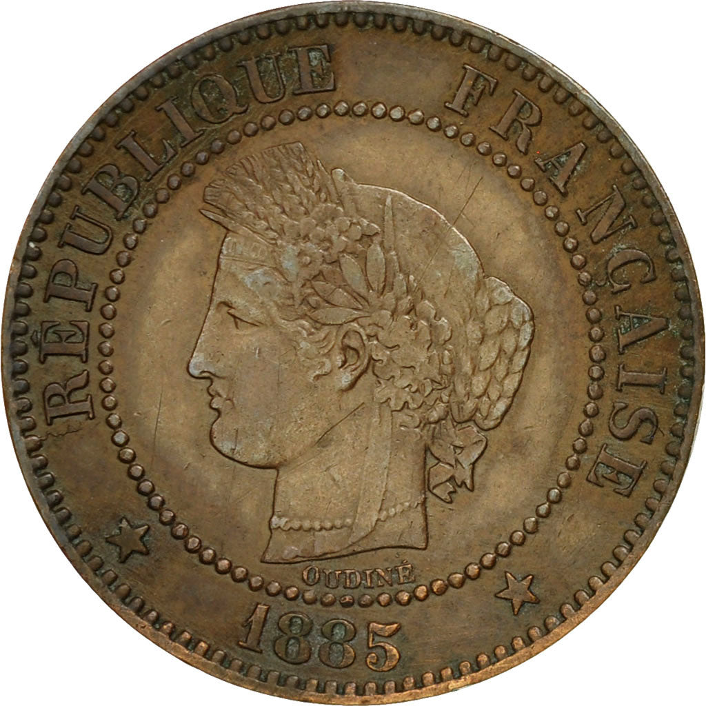Coin, France, Cérès, 2 Centimes, 1885, Paris, AU(50-53), Bronze, KM:827.1