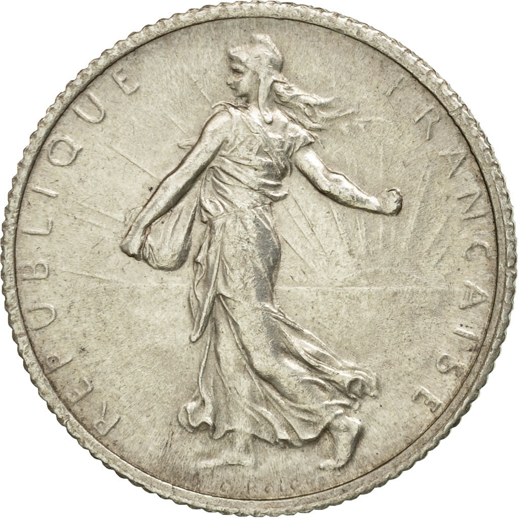 Coin, France, Semeuse, Franc, 1916, Paris, EF(40-45), Silver, KM:844.1