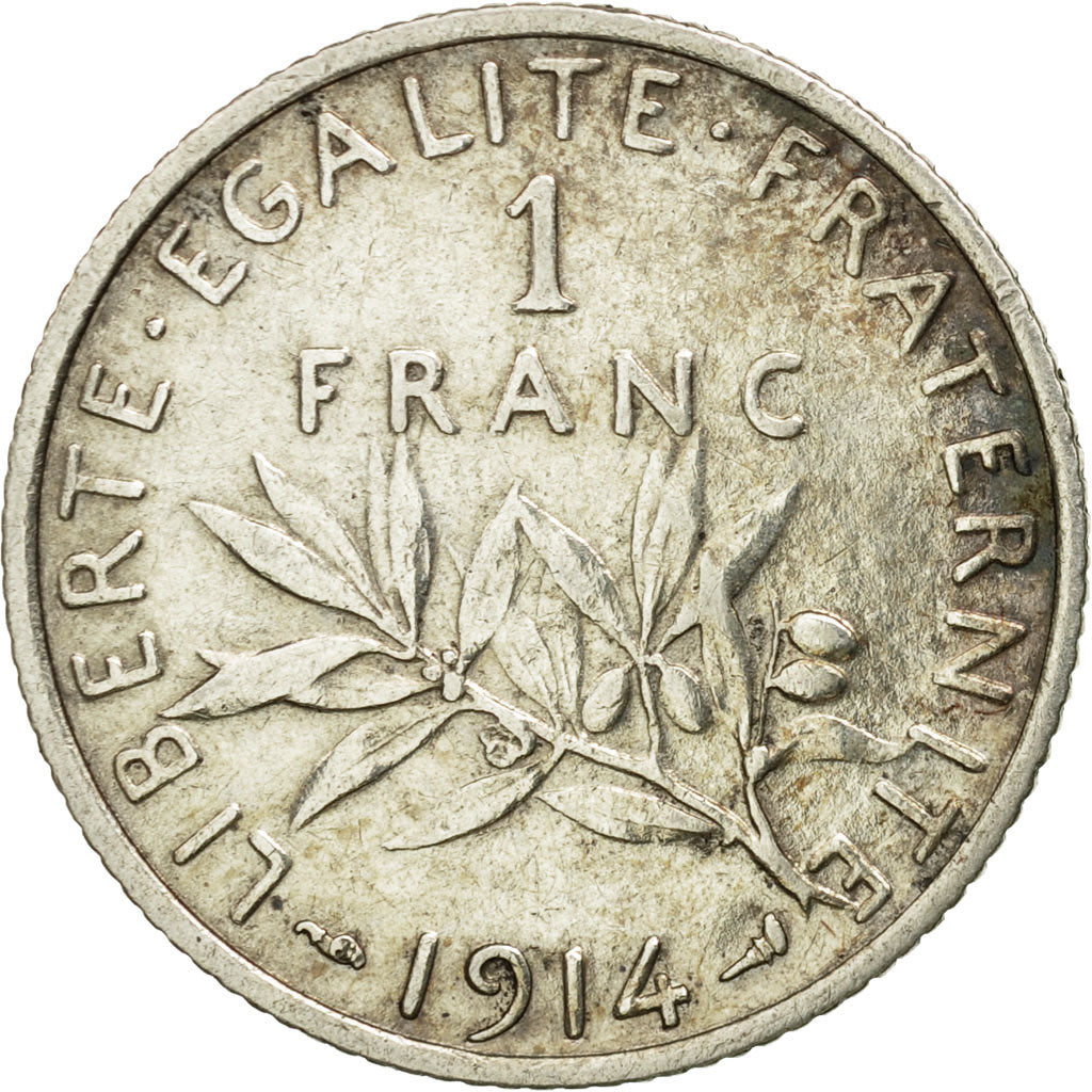 Coin, France, Semeuse, Franc, 1914, Paris, EF(40-45), Silver, KM:844.1