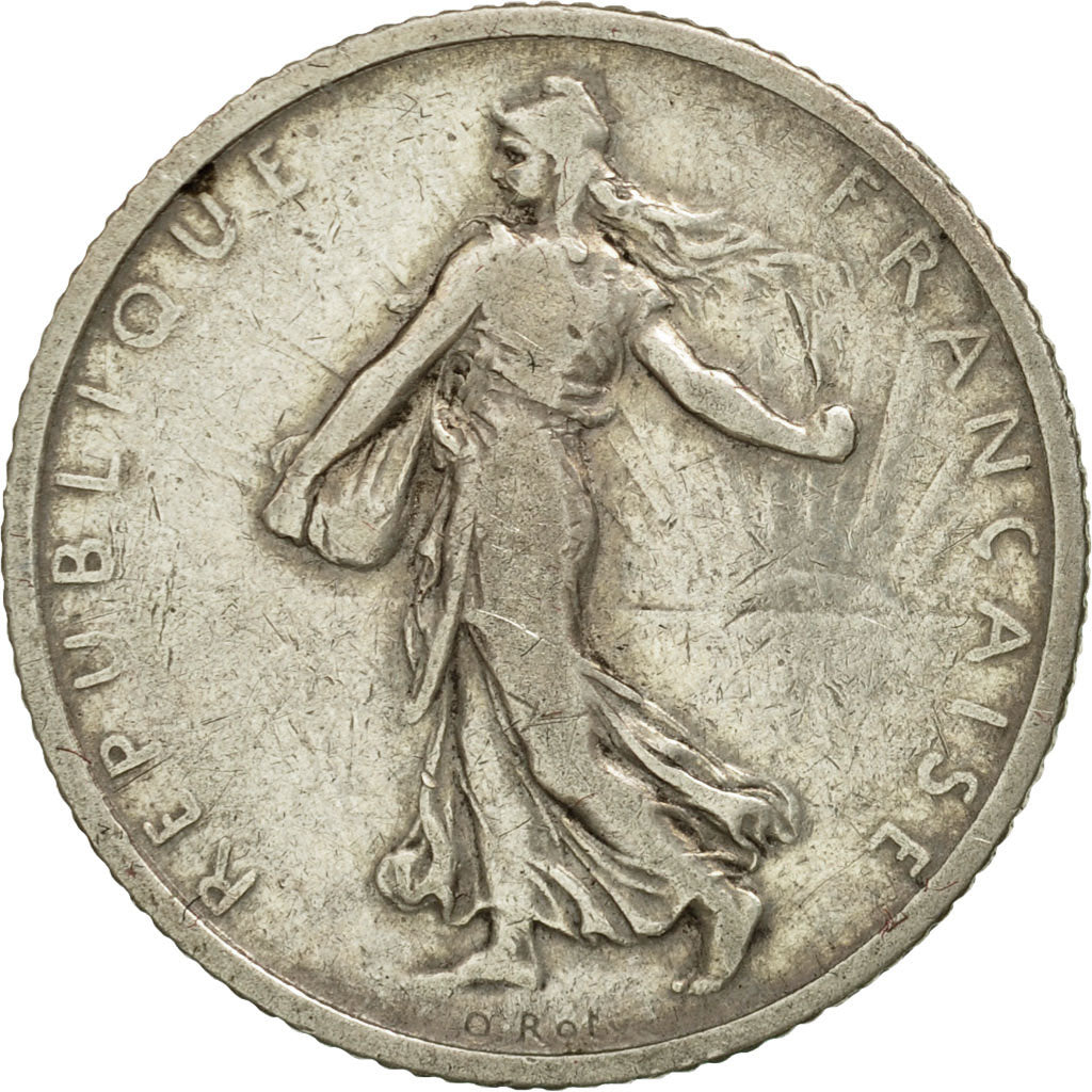 Coin, France, Semeuse, Franc, 1908, Paris, VF(30-35), Silver, KM:844.1