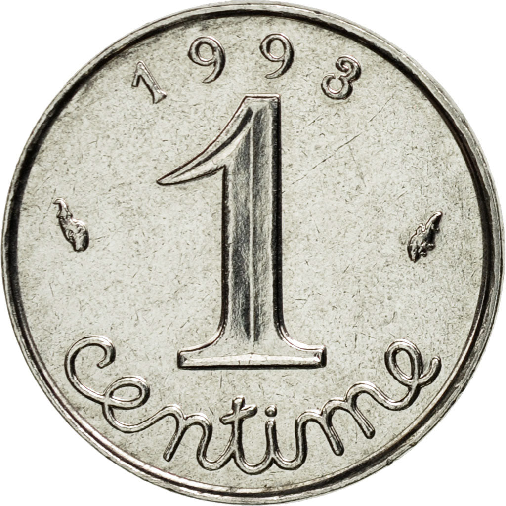 Coin, France, Épi, Centime, 1993, Paris, MS(63), Stainless Steel, KM:928
