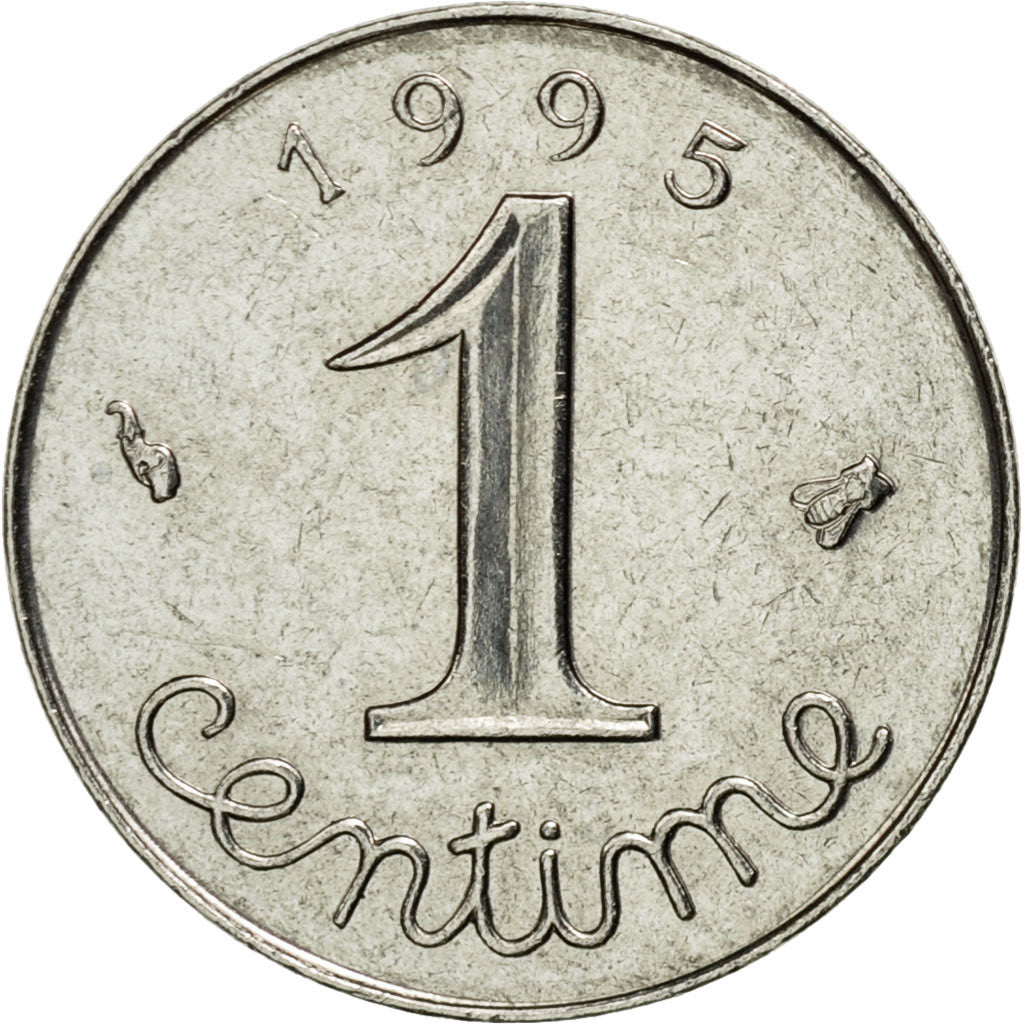Coin, France, Épi, Centime, 1995, Paris, MS(63), Stainless Steel, KM:928