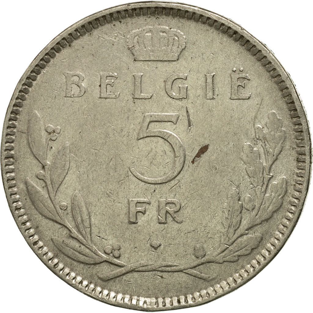 Coin, Belgium, 5 Francs, 5 Frank, 1936, EF(40-45), Nickel, KM:109.1