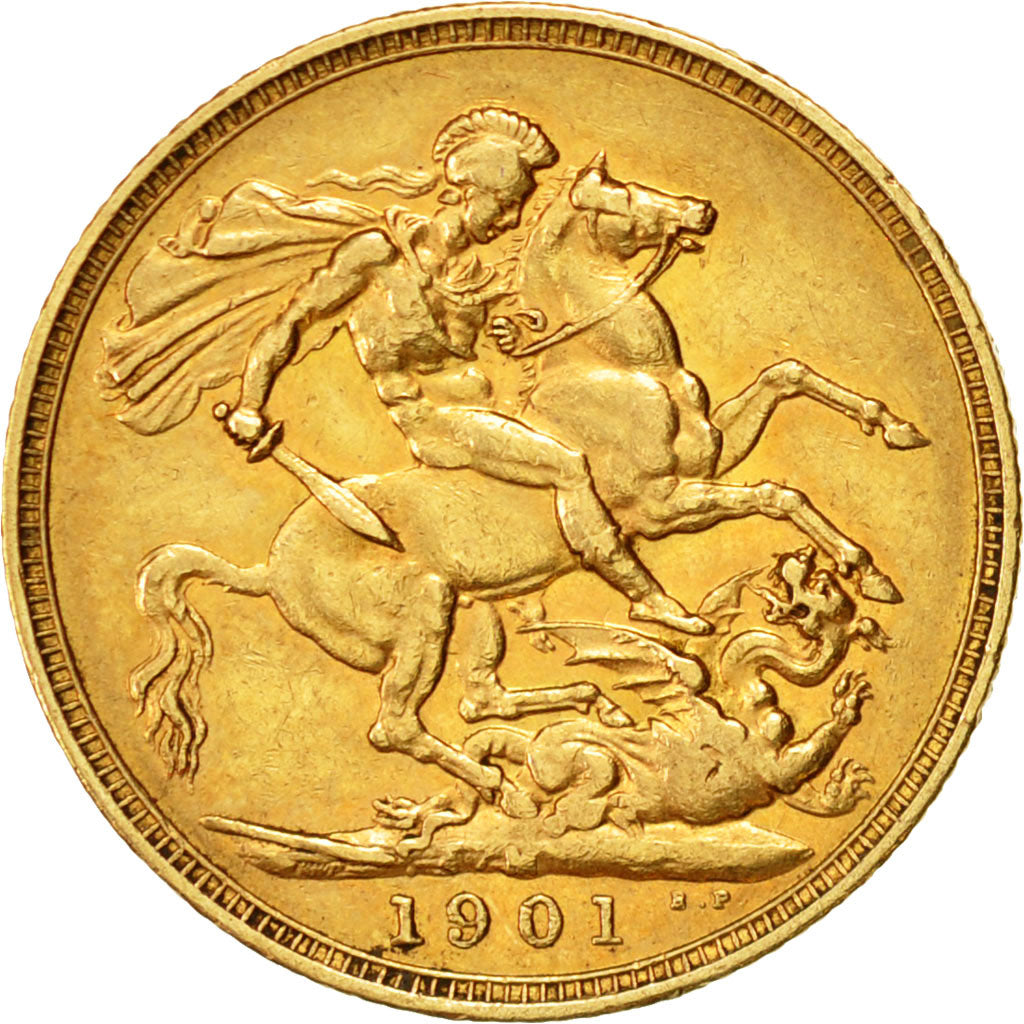 Coin, Australia, Victoria, Sovereign, 1901, EF(40-45), Gold, KM:13