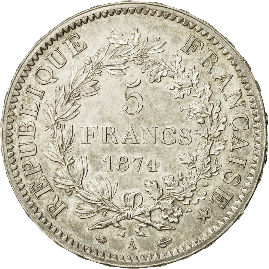 Coin, France, Hercule, 5 Francs, 1874, Paris, AU(55-58), Silver, KM:820.1