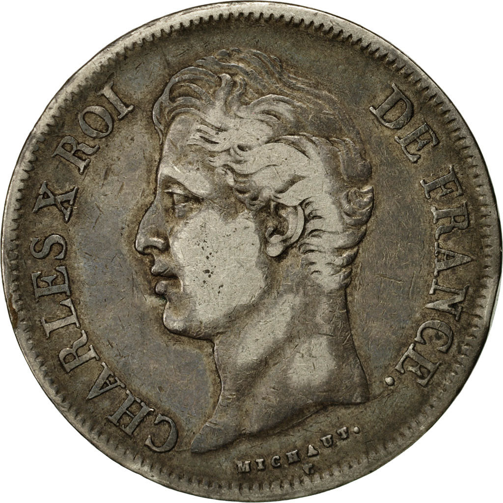Munten, Frankrijk, Charles X, 5 Francs, 1827, Lille, FR+, Zilver, KM:728.13
