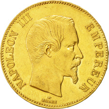 Coin, France, Napoleon III, 100 Francs, 1858, Paris,  AU(55-58), Gold, KM 786.1
