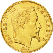 Coin, France, Napoleon III, 50 Francs, 1865, Paris, AU(55-58), Gold, KM 804.1