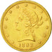 Moneta, Stati Uniti, Coronet Head, $10, 1893, Philadelphia, BB+, Oro, KM 102