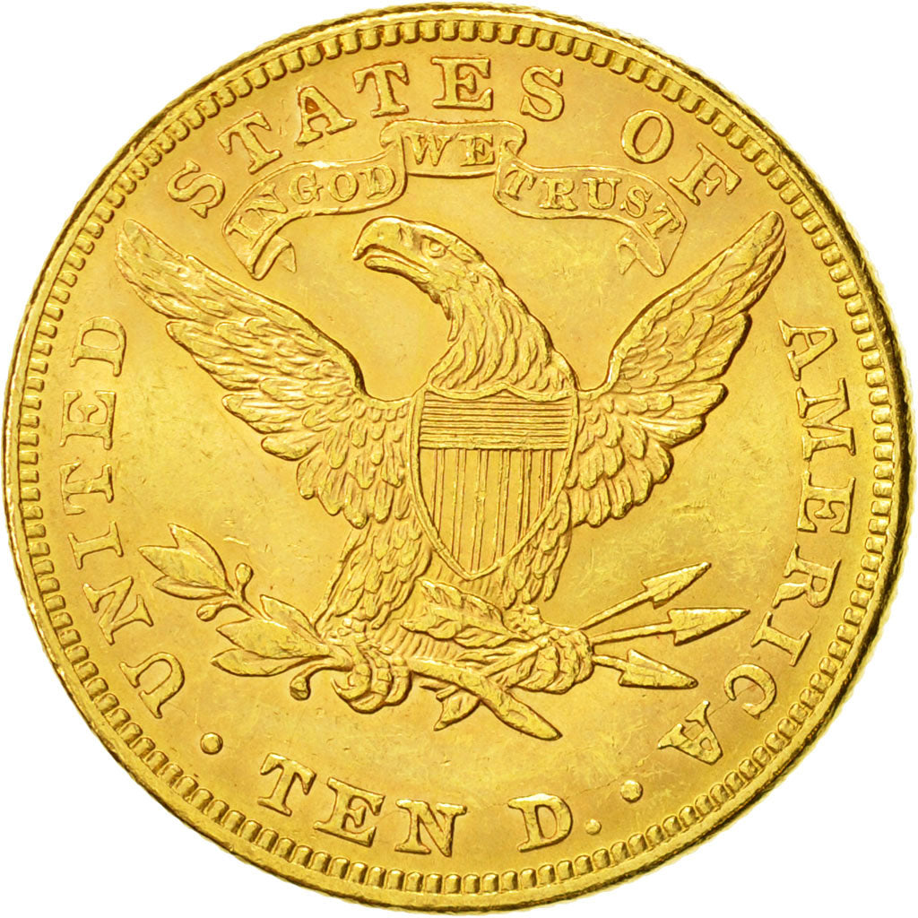 Moneta, Stati Uniti, Coronet Head, $10, 1893, Philadelphia, BB+, Oro, KM 102