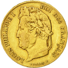 Coin, France, Louis-Philippe, 20 Francs, 1840, Paris, EF(40-45), Gold, KM:750.1