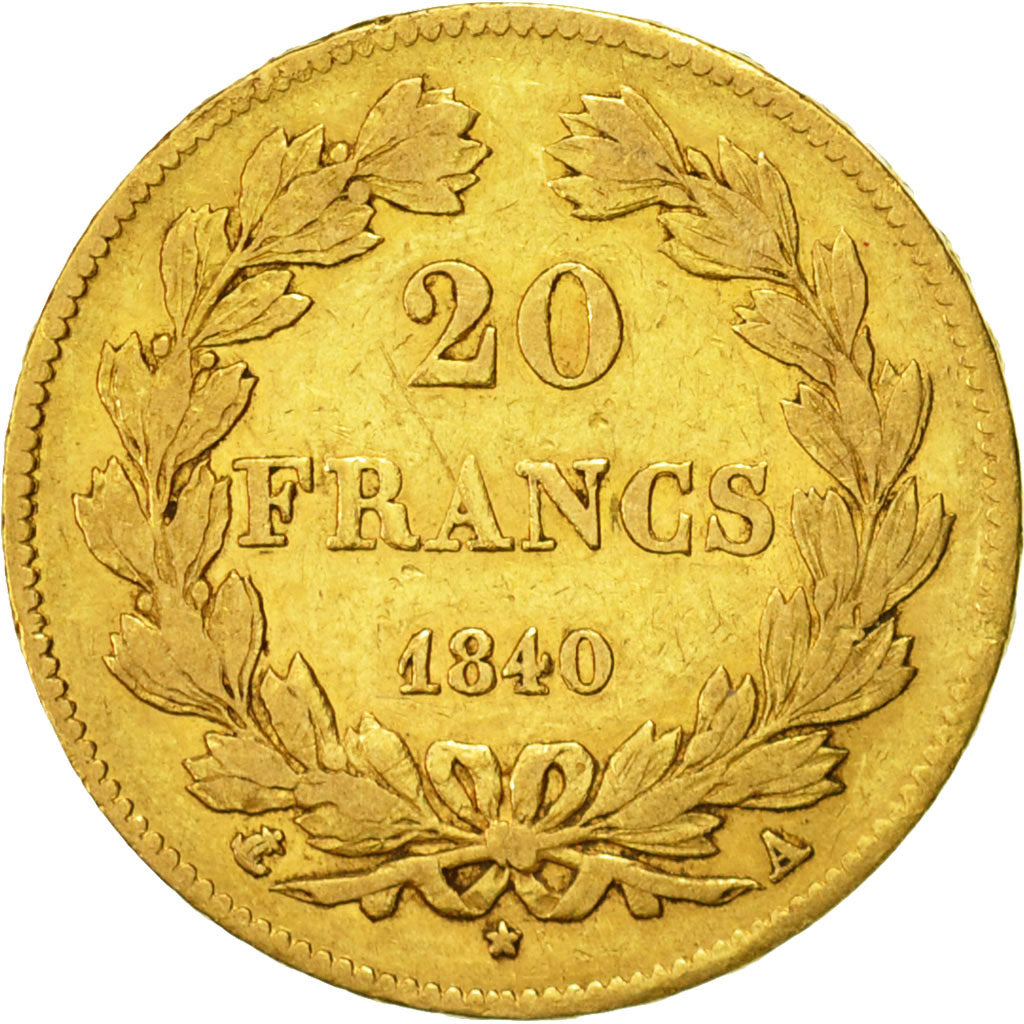 Coin, France, Louis-Philippe, 20 Francs, 1840, Paris, EF(40-45), Gold, KM:750.1