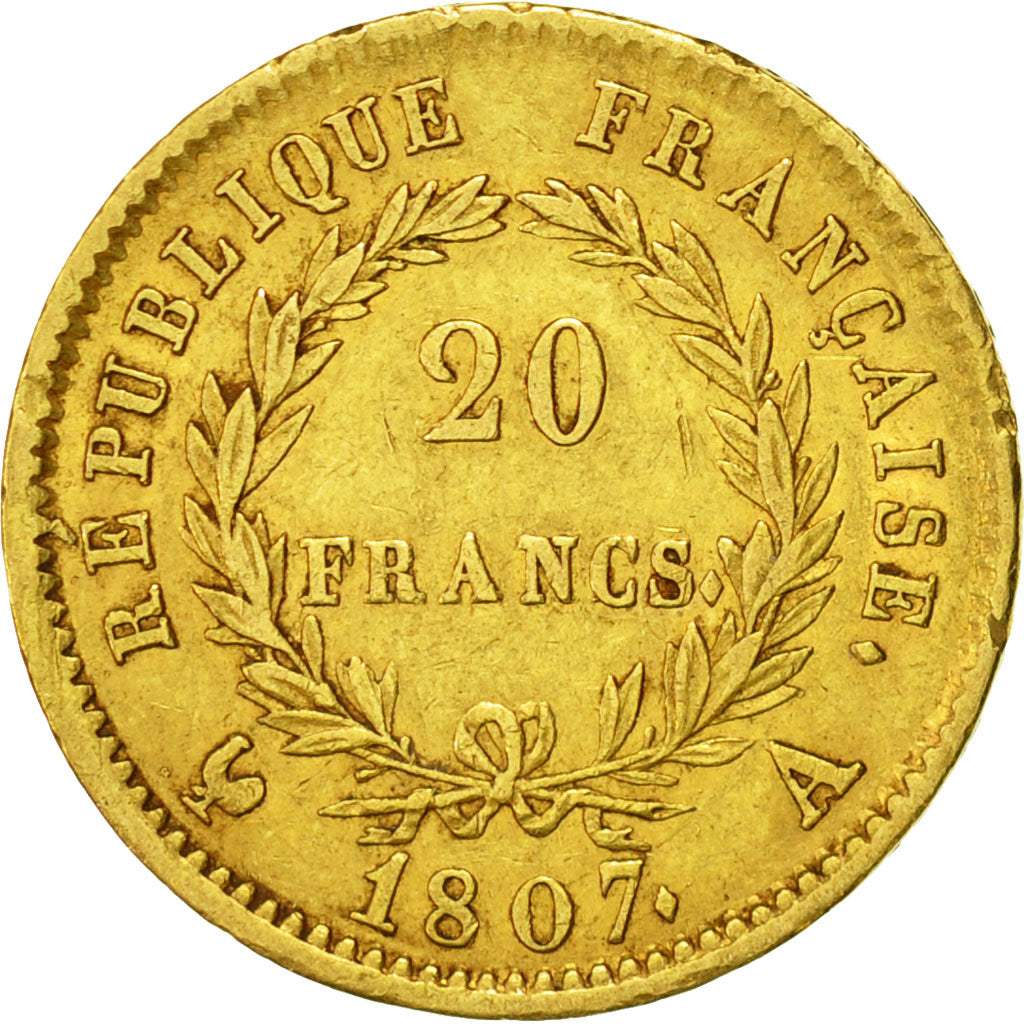 Münze, Frankreich, Napoléon I, 20 Francs, 1807, Paris, SS, Gold, KM:A687.1