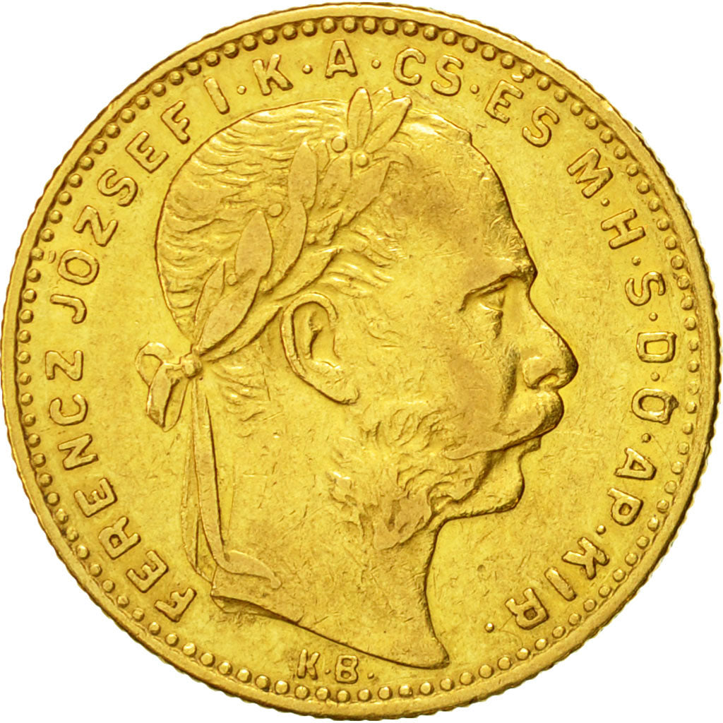 Munten, Hongarije, Franz Joseph I, 20 Francs, 1887, Kormoczbanya, ZF+, KM 467