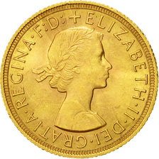 Coin, Great Britain, Elizabeth II, Sovereign, 1958, AU(55-58), Gold, KM:908