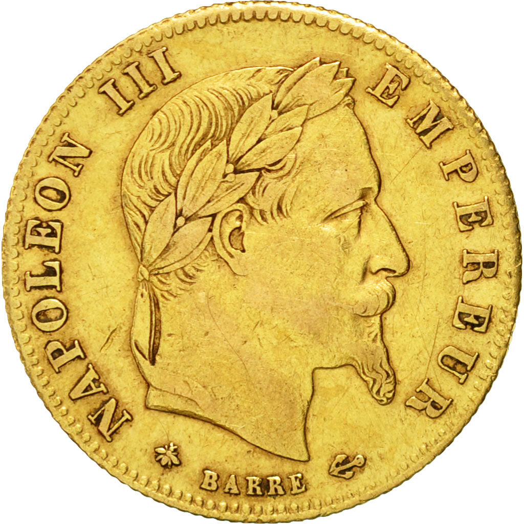 Moneta, Francia, Napoleon III, Napoléon III, 5 Francs, 1866, Paris, BB+, Oro