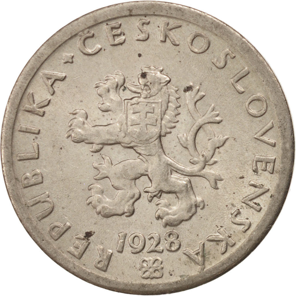 Coin, Czechoslovakia, 20 Haleru, 1928, AU(55-58), Copper-nickel, KM:1