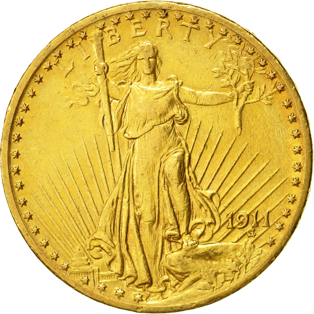 Coin, United States, Saint-Gaudens, $20, 1911,Philadelphie,Gold,(AU50-53),KM 131