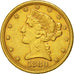 Moneta, Stati Uniti, Coronet Head, $5, 1880, Philadelphie, BB+, Oro, KM 101