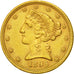 Moneda, Estados Unidos, Coronet Head, $5, 1895, Philadelphie, MBC+, Oro, KM 101