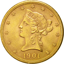 Münze, Vereinigte Staaten, Coronet Head, $10, 1901,Philadelphia,SS+, Gold,KM 102