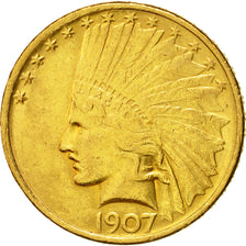 Moneta, Stati Uniti, Indian Head, $10,1907, Philadelphia, BB+, Oro, KM 125