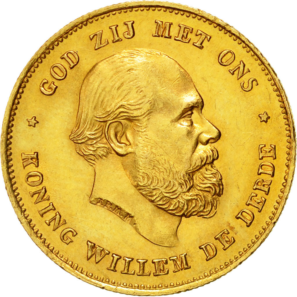 Monnaie, Pays-Bas, William III, 10 Gulden, 1875, SUP, Or, KM:105