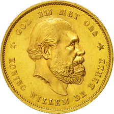 Coin, Netherlands, William III, 10 Gulden, 1877, AU(55-58), Gold, KM:106