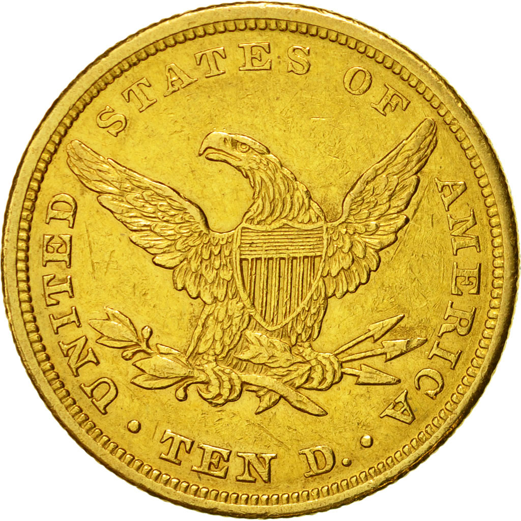 Moneta, Stati Uniti, Coronet Head, $10, 1843, Philadelphia, BB+, Oro, KM 66.2