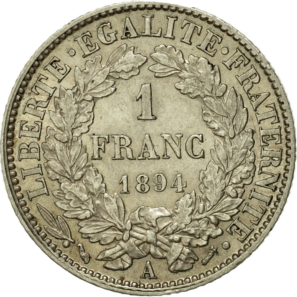 Moneda, Francia, Cérès, Franc, 1894, Paris, EBC+, Plata, KM:822.1