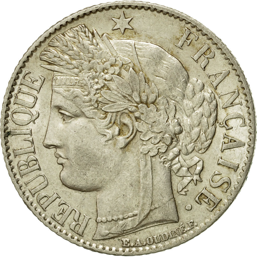 Coin, France, Cérès, Franc, 1887, Paris, MS(60-62), Silver, KM:822.1
