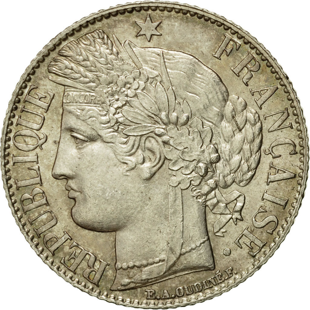 Coin, France, Cérès, Franc, 1888, Paris, MS(60-62), Silver, KM:822.1