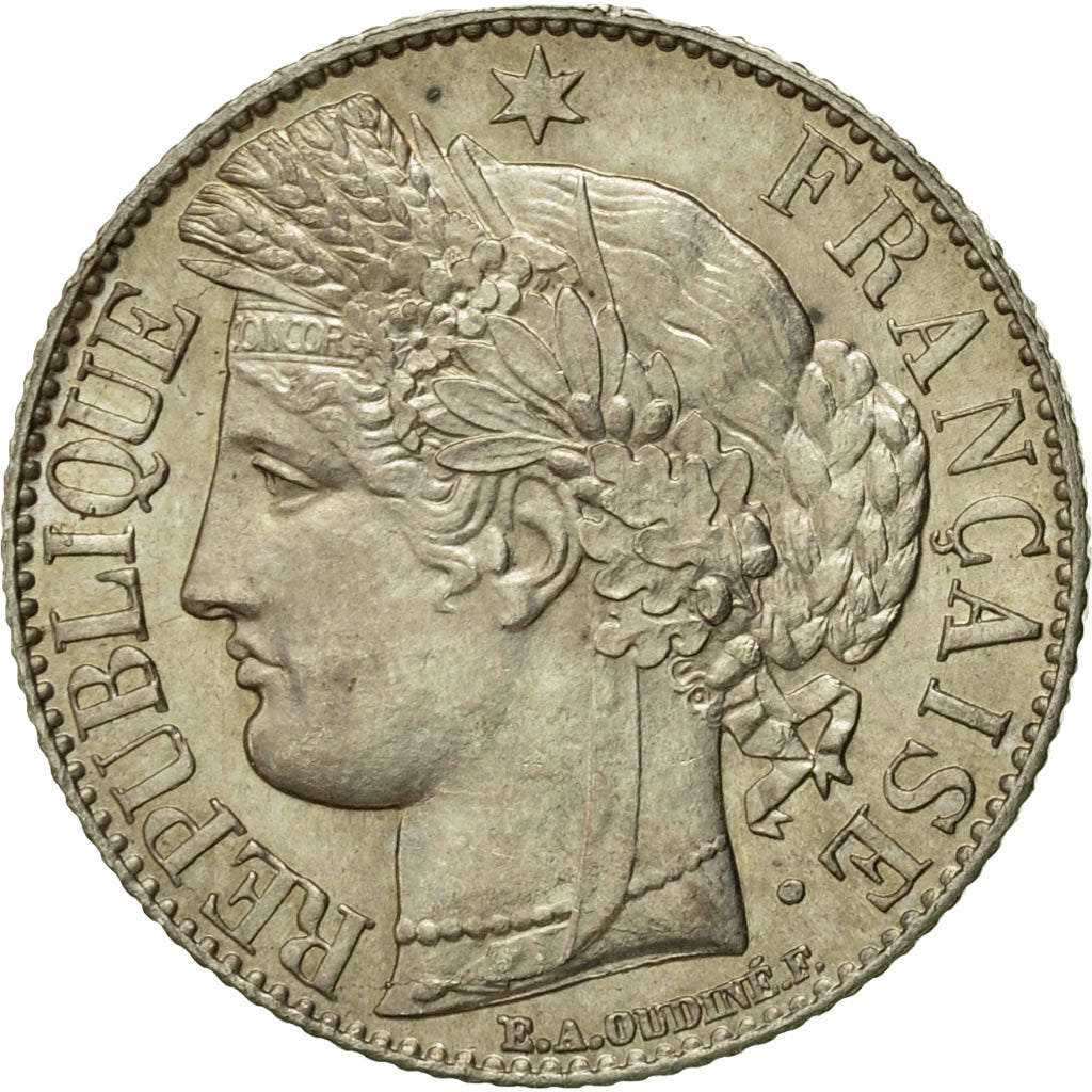 Coin, France, Cérès, Franc, 1888, Paris, MS(60-62), Silver, KM:822.1