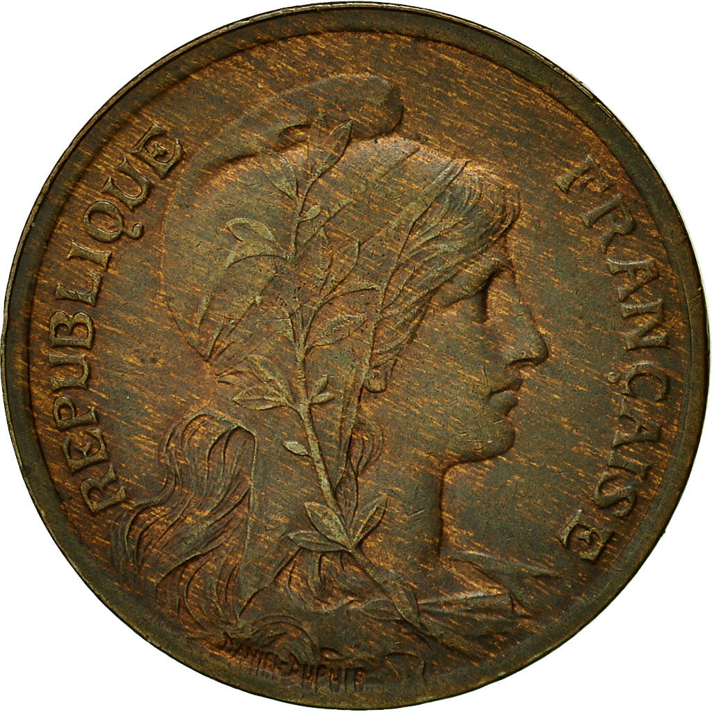 Moneta, Francja, Dupuis, 10 Centimes, 1921, Paris, AU(50-53), Bronze, KM:843