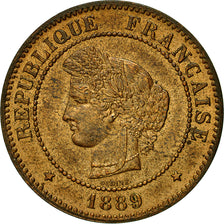 Coin, France, Cérès, 5 Centimes, 1889, Paris, MS(60-62), Bronze, KM:821.1