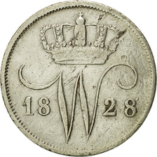 Moneda, Países Bajos, William I, 10 Cents, 1828, Brussels, MBC+, Plata, KM:53