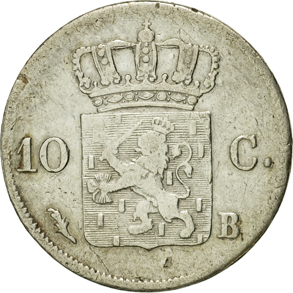 Coin, Netherlands, William I, 10 Cents, 1828, Brussels, AU(50-53), Silver, KM:53